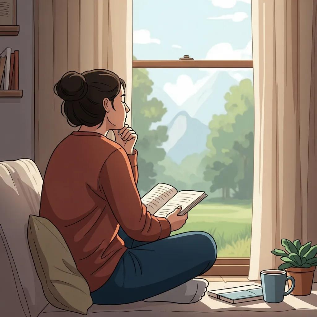 Person reflecting in a peaceful environment, symbolizing the journey of understanding and managing OCD