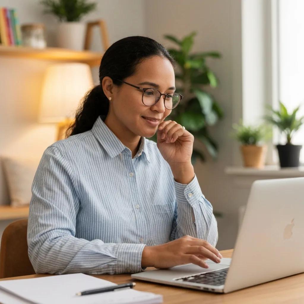 Person researching out-of-network benefits for addiction treatment in a cozy, supportive environment