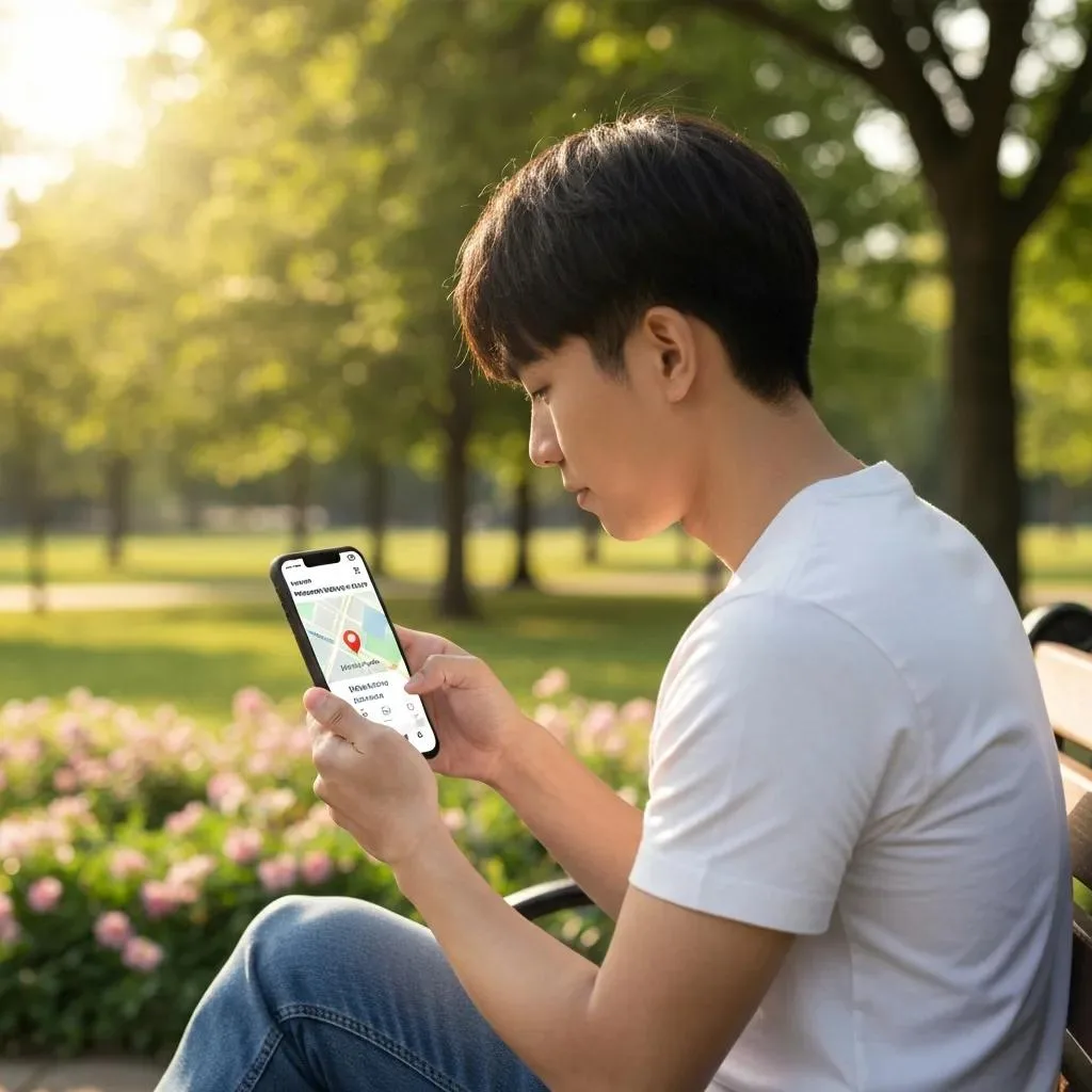 Person Using A Smartphone To Search For Nearby Narcotics Anonymous Meetings — Taking The First Step