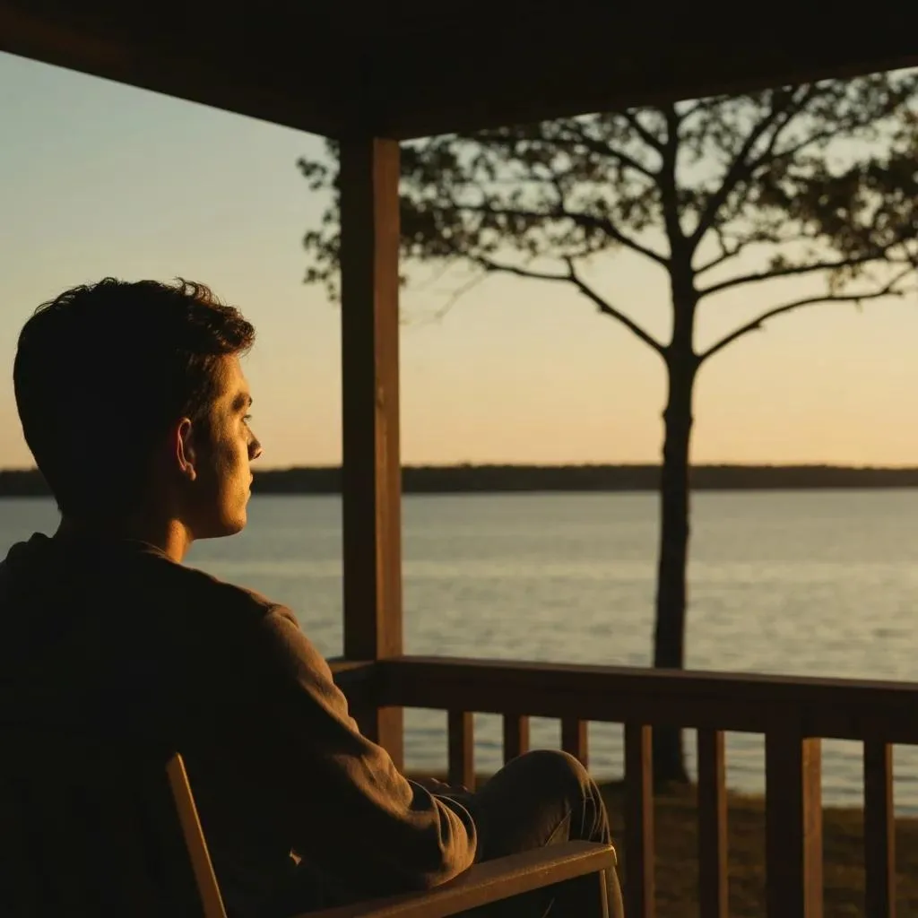 Symptoms Of Benzodiazepine Withdrawal Person reflecting by the water during sunset, symbolizing emotional and psychological challenges related to benzodiazepine withdrawal.