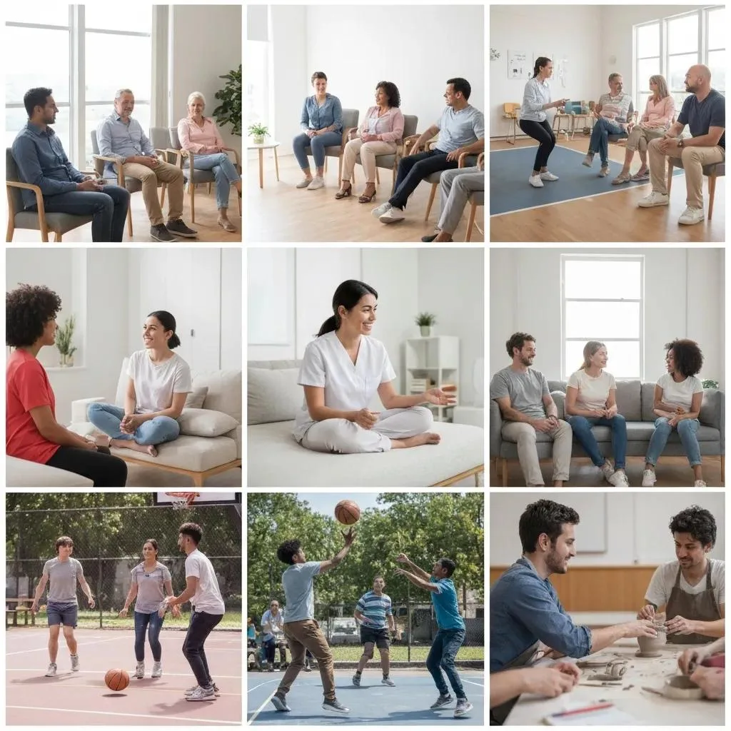 Group And Individual Therapy Activities Inside A Residential Mental Health Program