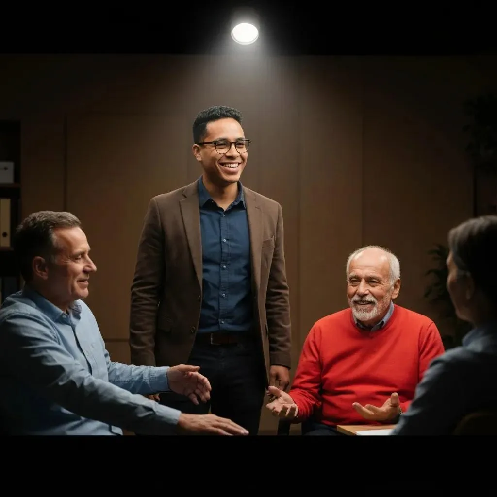 A Therapist Guiding A Diverse Group Through A Structured Activity