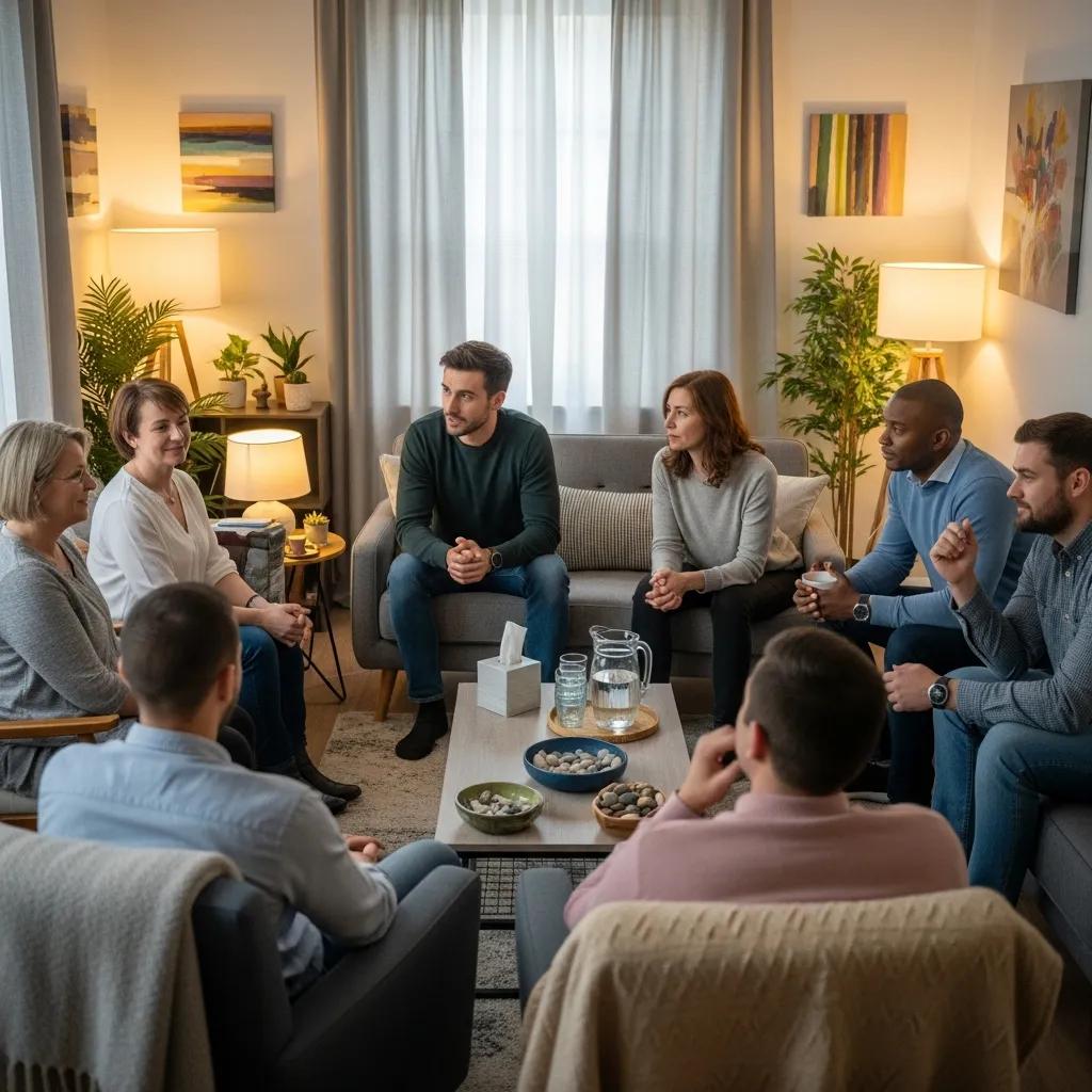 Therapy session illustrating support for dual diagnosis treatment of anxiety and addiction