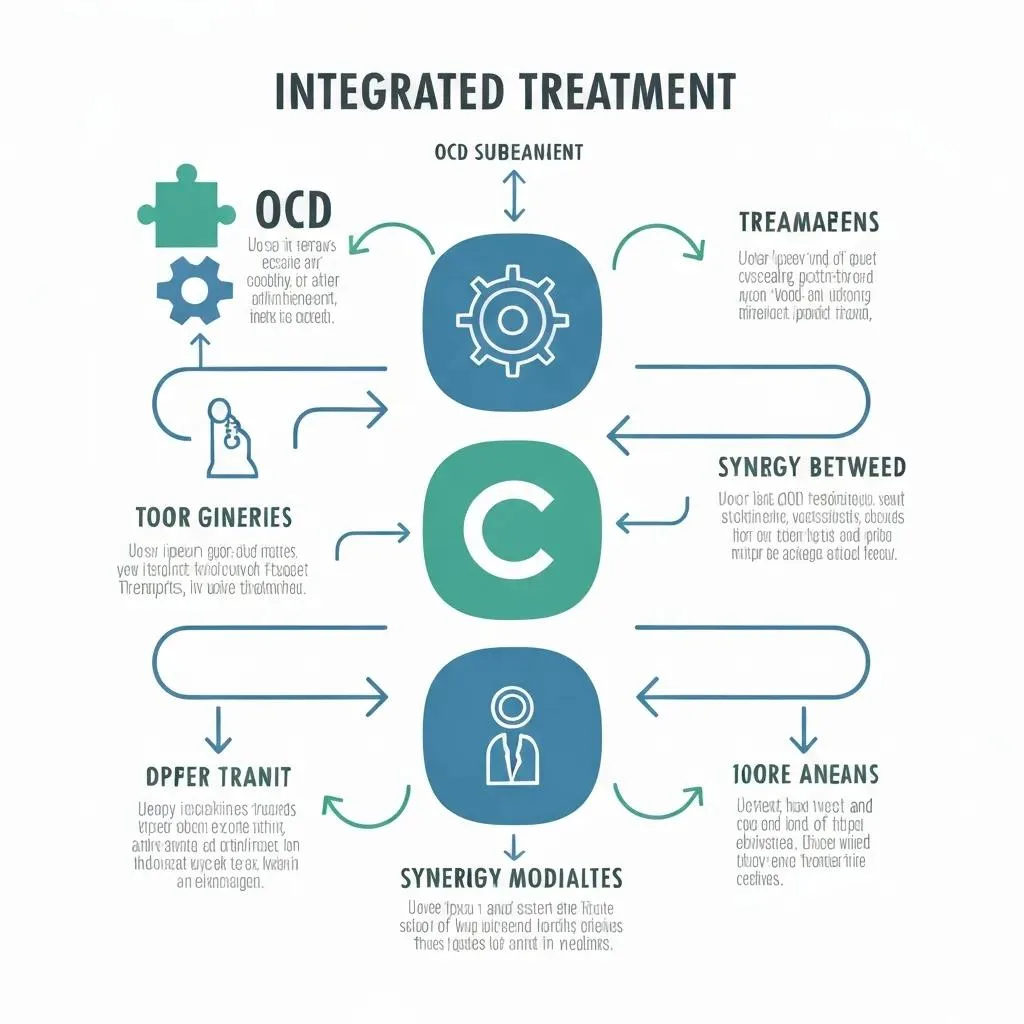 Illustration Of Coordinated, Integrated Care For Ocd And Substance Use, Emphasizing Teamwork Across Providers