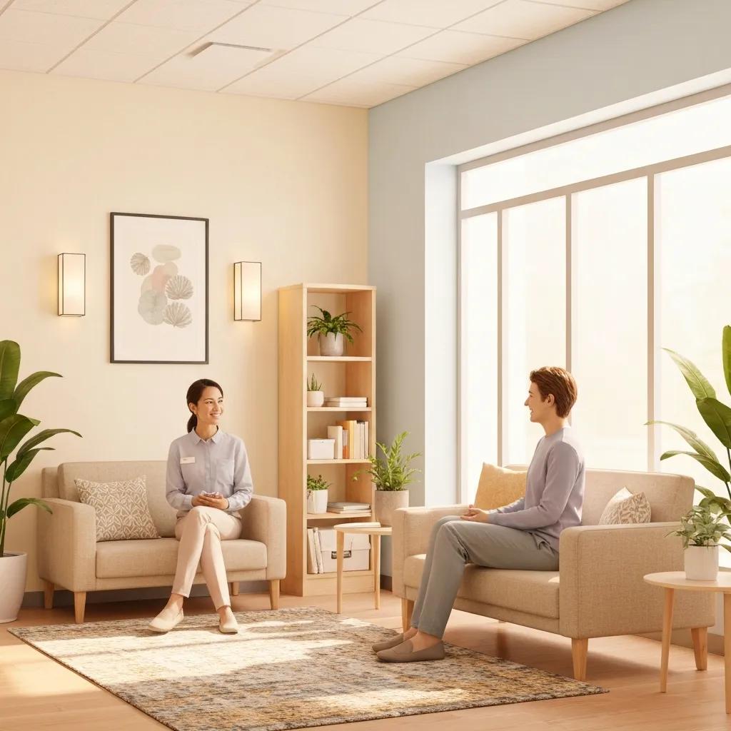 Welcoming treatment center environment illustrating support for addiction recovery