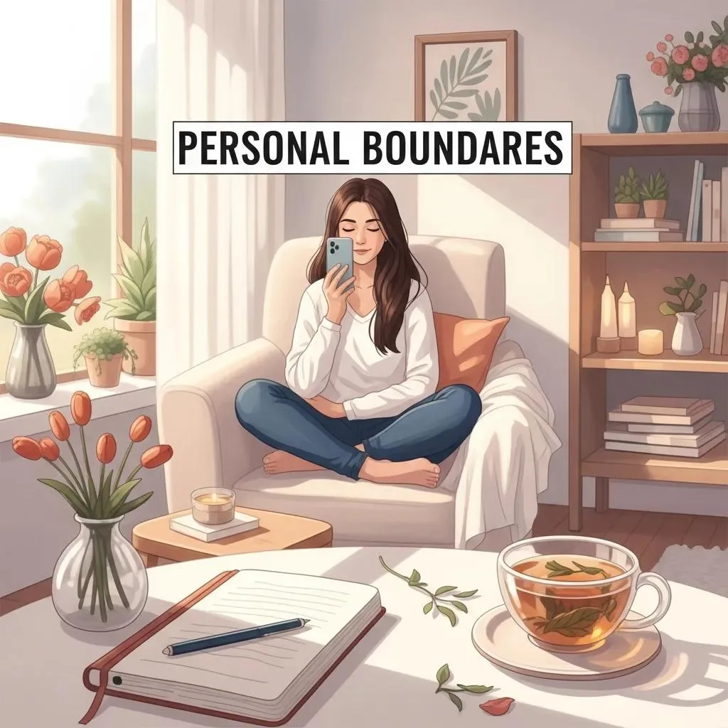 A Person Reflecting On Healthy Boundaries In A Cozy Room, Symbolizing Empowerment And Self-Care