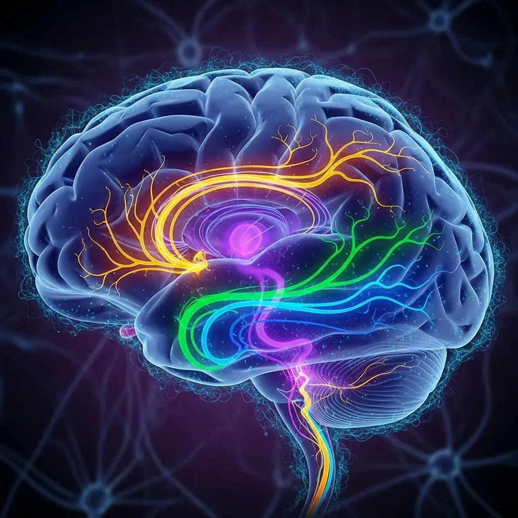 Artistic Representation Of A Human Brain Highlighting Areas Affected By Addiction