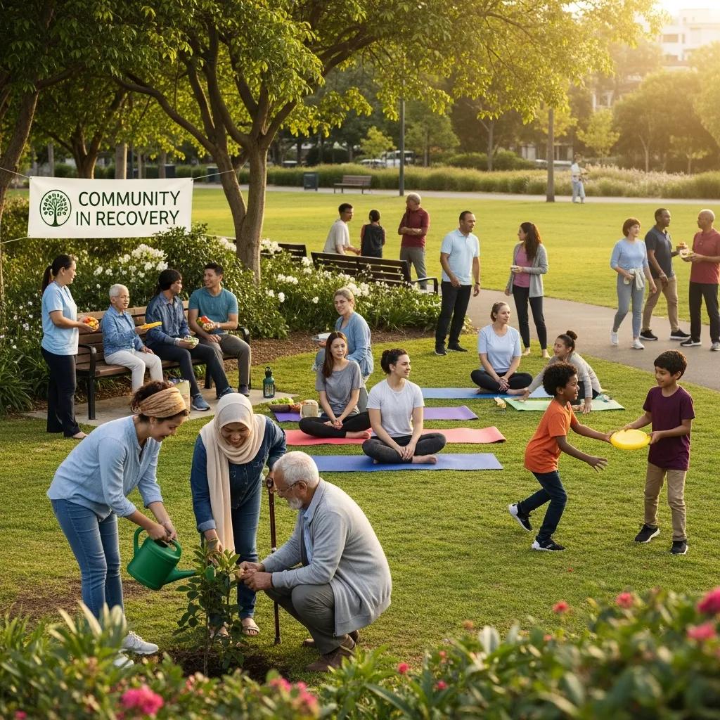 Community support and recovery environment illustrating social interactions and positive engagement