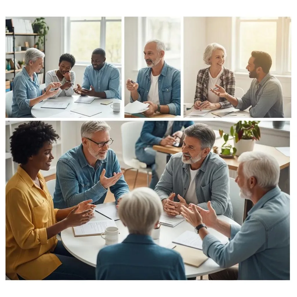Diverse Group Discussing Mental Health Advocacy In A Bright, Welcoming Environment