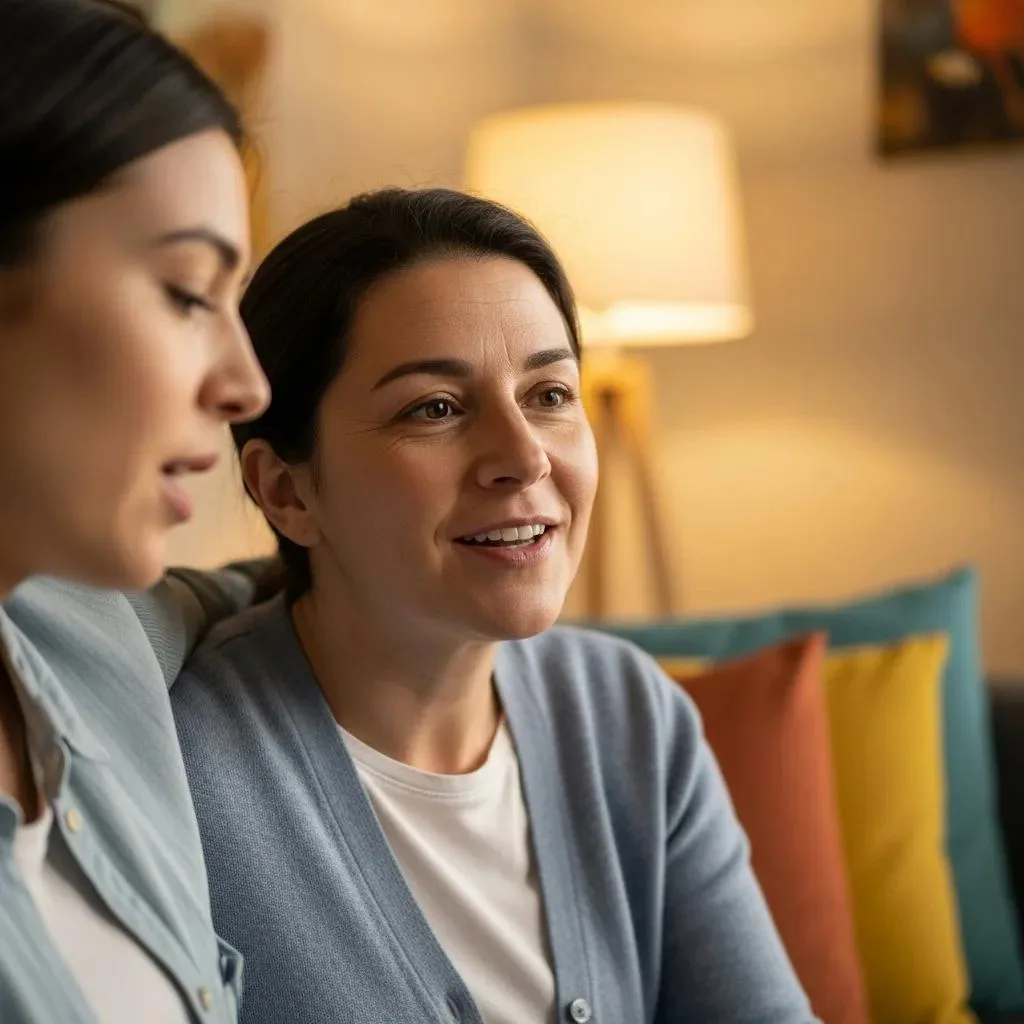 Family Member Practicing Active Listening, Illustrating Respect, Trust, And Empathy In Family Dynamics