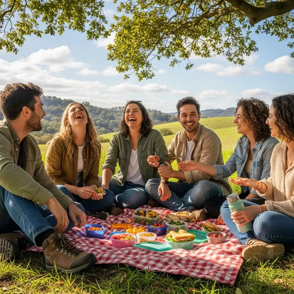 Developing Life Skills: Essential For Long-Term Recovery Friends Engaging In A Sober Outdoor Activity, Highlighting The Importance Of A Support Network In Recovery