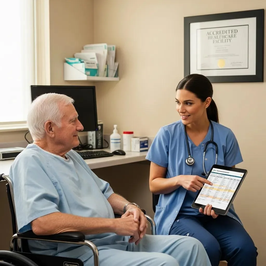 Healthcare Professional Demonstrating Patient Safety Protocols In A Clinical Setting