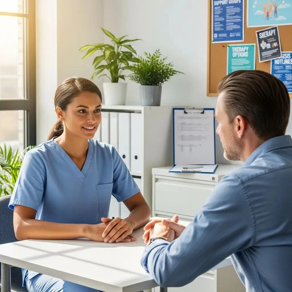 Healthcare Professional Discussing Mental Health Care Options With A Patient