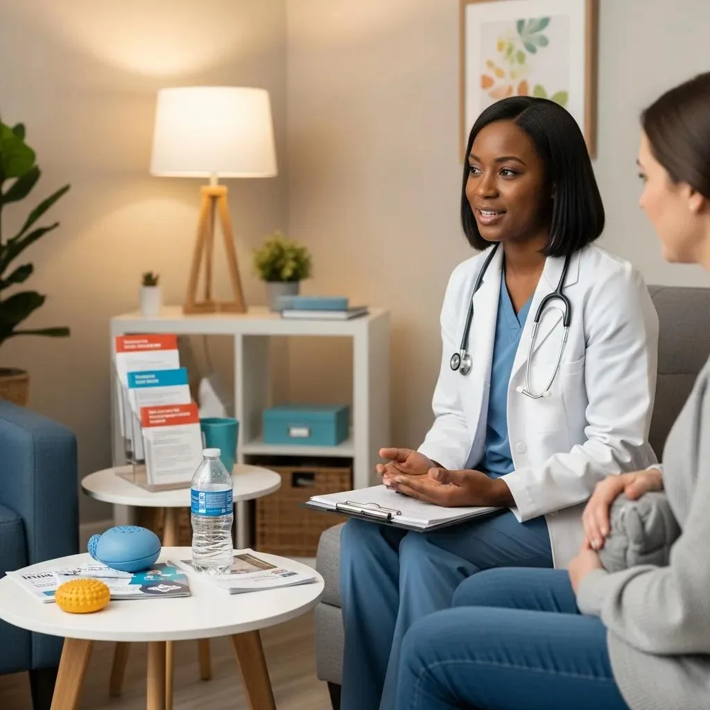 Healthcare Professional Supporting A Patient During Stimulant Withdrawal Management