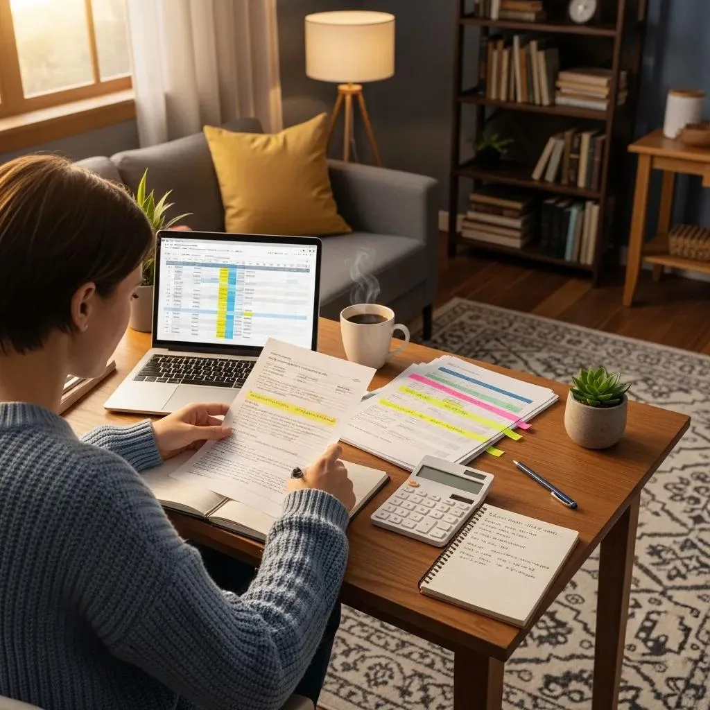 Individual Managing Ppo Deductibles At Home, Emphasizing Financial Planning