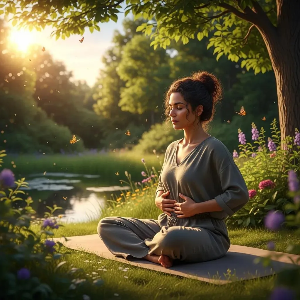 Developing Life Skills: Essential For Long-Term Recovery Individual Practicing Diaphragmatic Breathing Outdoors To Support Emotional Regulation In Recovery