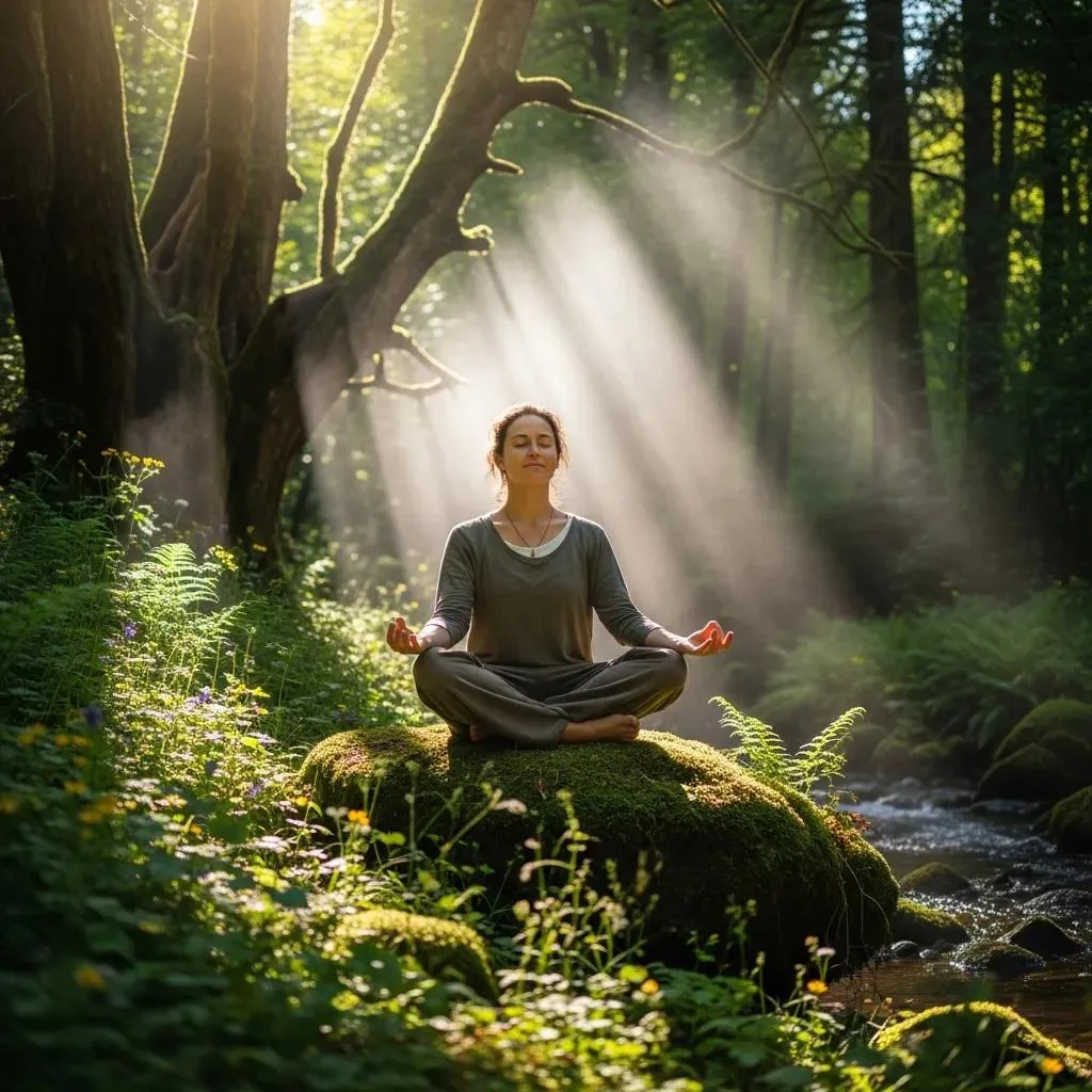 Individual Practicing Mindfulness Outdoors, Representing Effective Coping Strategies For Cravings