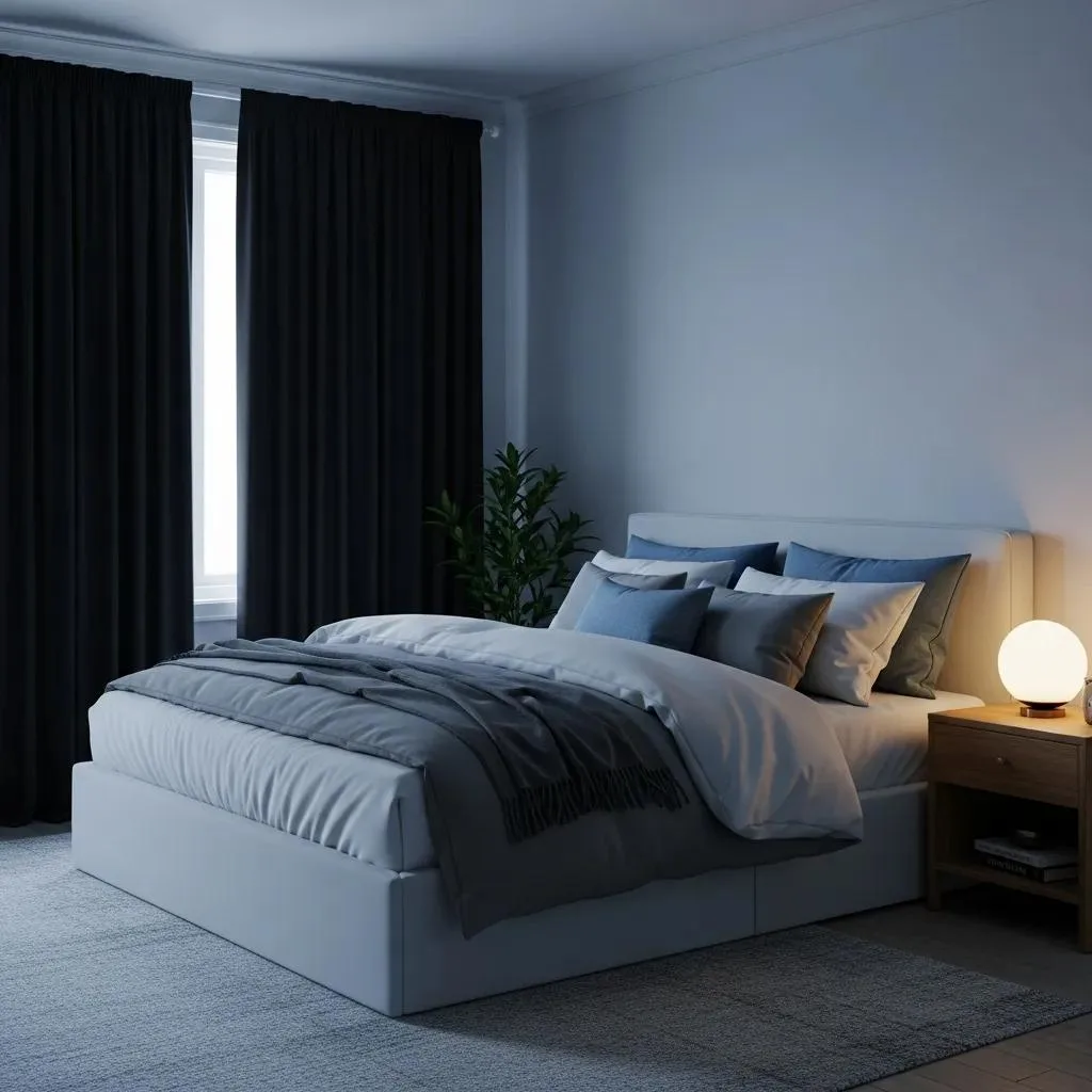 Optimized Sleep Environment With Calming Decor And Lighting