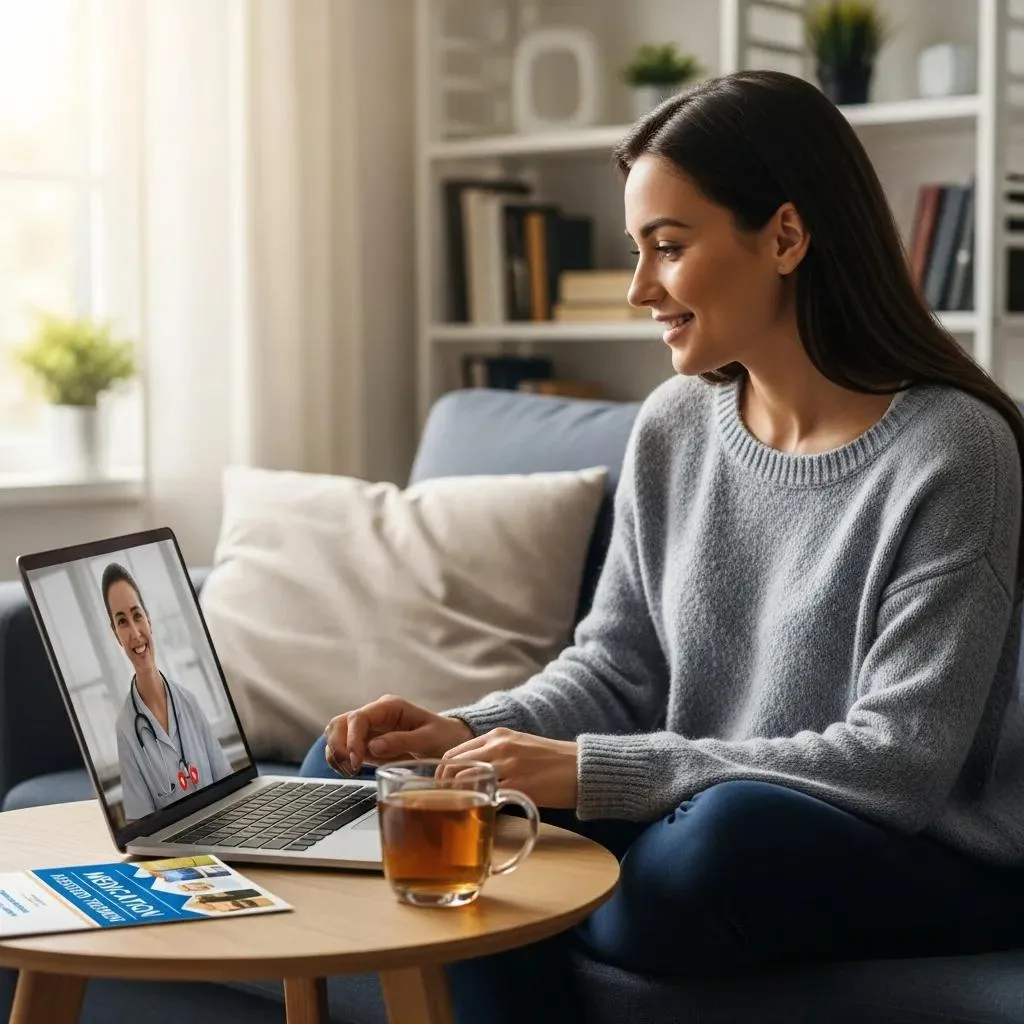 Patient Accessing Telehealth Services For Medication-Assisted Treatment From Home