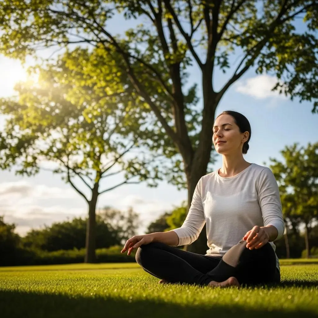 Person Practicing Deep Breathing Outdoors, Symbolizing Emotional Control And Anger Management