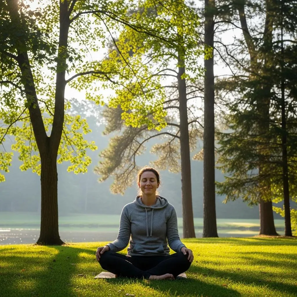 Person Practicing Mindfulness Outdoors, Representing Emotional Regulation And Mental Well-Being