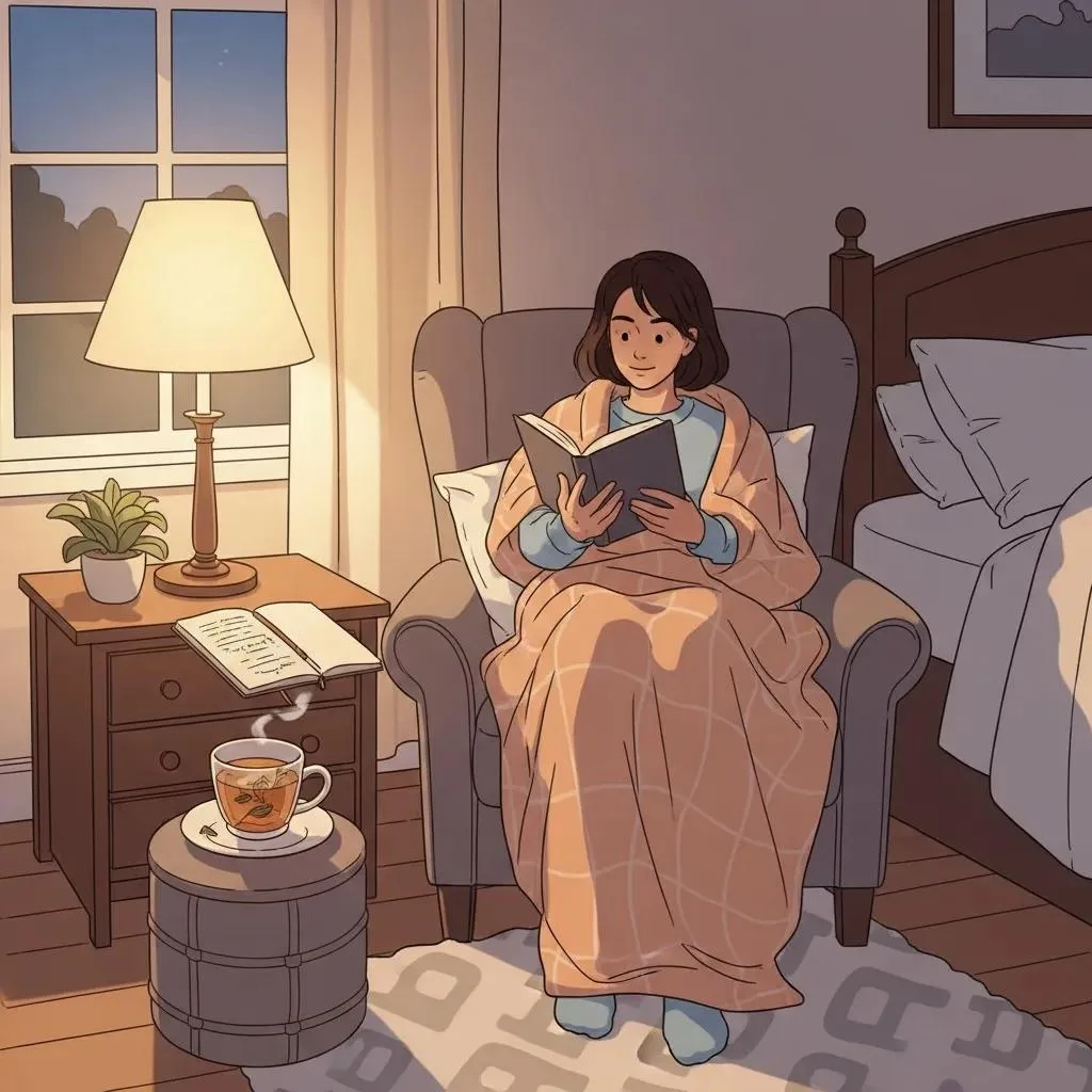 Person Practicing Relaxing Bedtime Rituals For Better Sleep