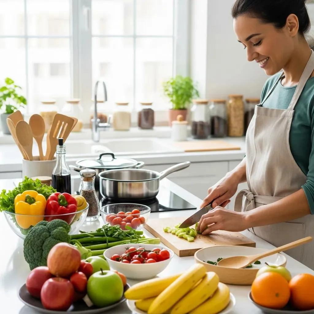 Building A Strong Recovery Foundation: Essential Steps Person Preparing A Healthy Meal In A Bright Kitchen, Emphasizing The Role Of Self-Care In Recovery