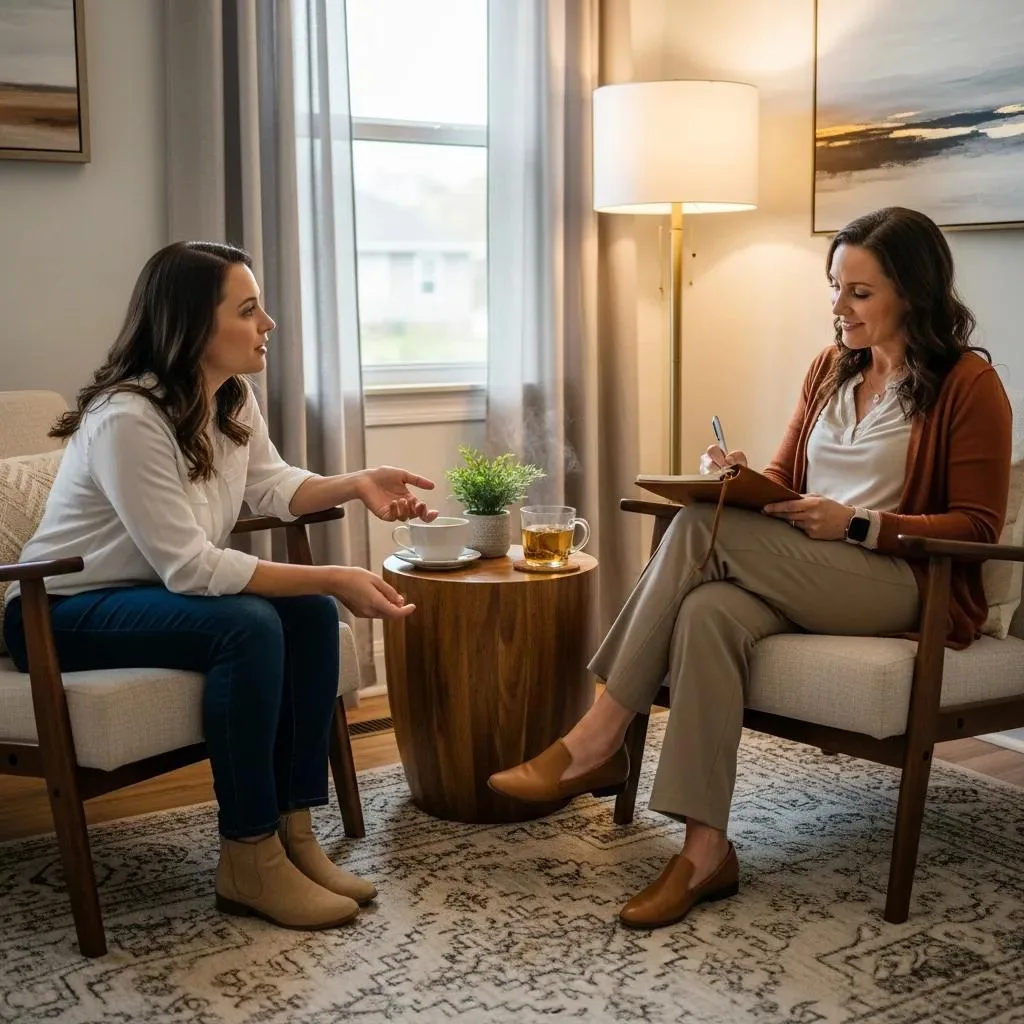 Therapist And Client In A Personalized Trauma Counseling Session, Highlighting Individualized Support And Collaboration