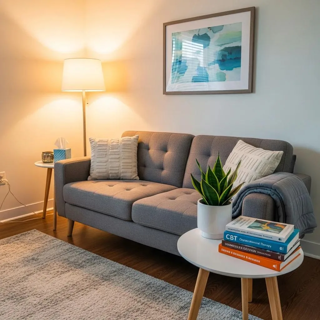 Therapy Room For Ocd Treatment With Calming Decor And Inviting Atmosphere