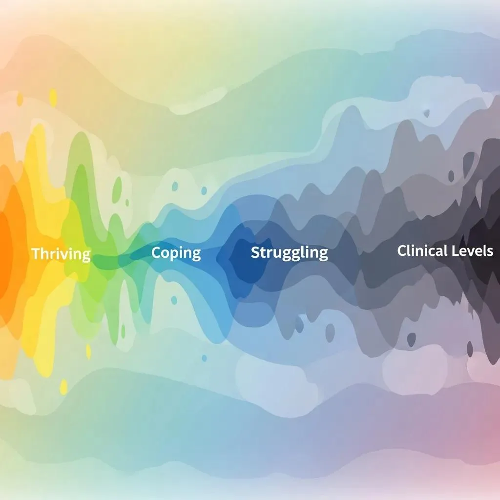 Visual Representation Of The Mental Health Continuum From Thriving To Clinical Levels